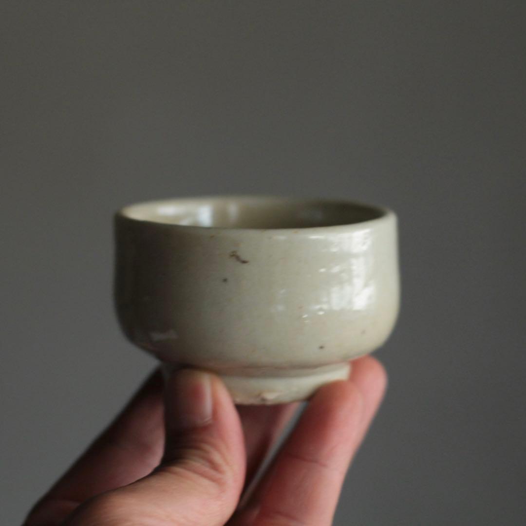 李朝 白磁 半筒 盃 ぐい呑み 古美術 古道具 アンティーク