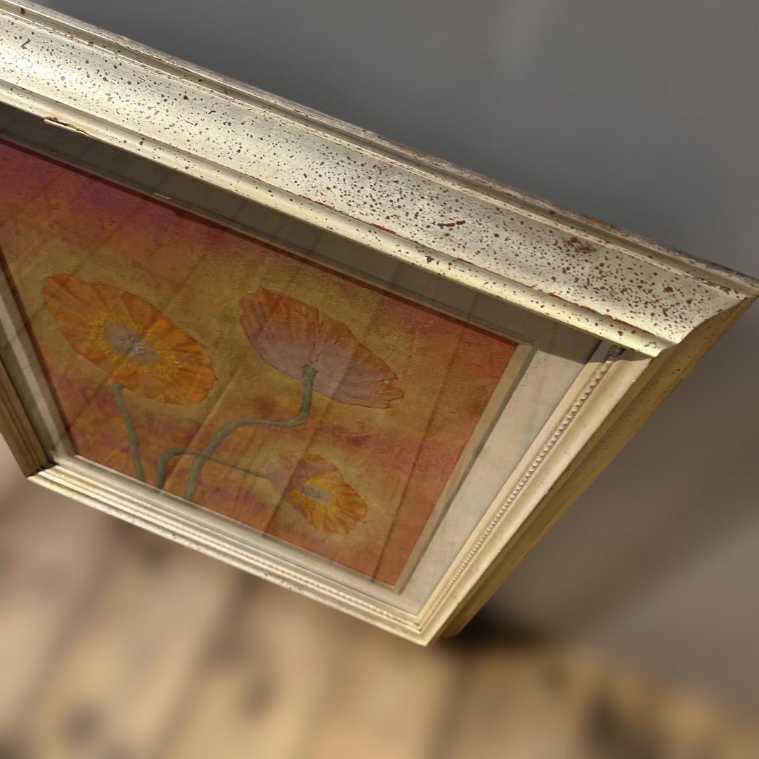 「ポピー」 額装 悦子 額縁入り 水彩画　壁掛け　インテリア　コレクション