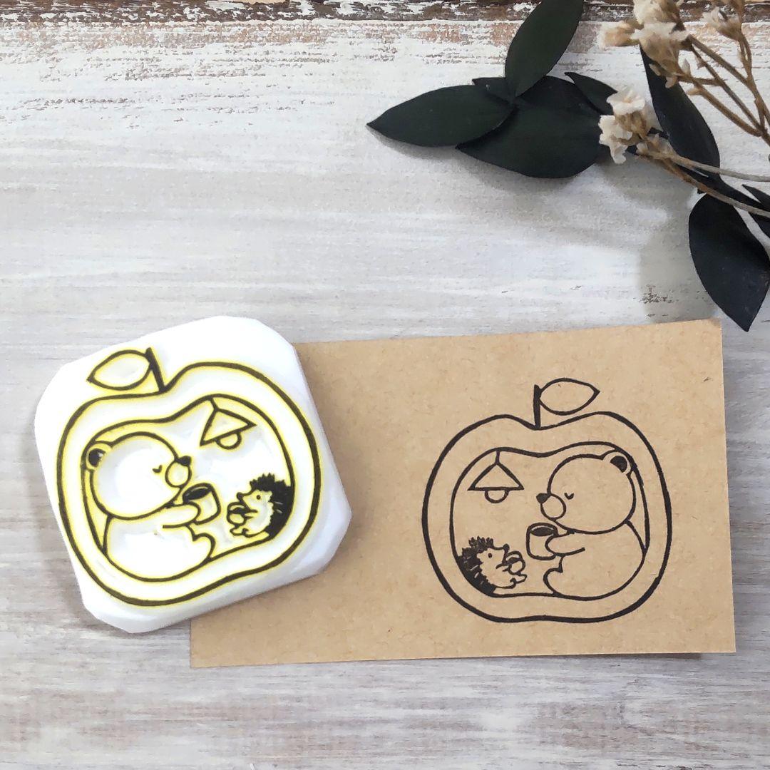 消しゴムはんこNo.87  りんごのお部屋