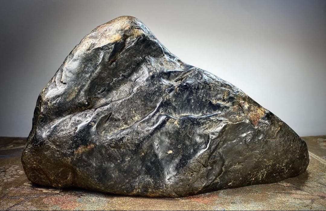 只見川石 ウブ 銘 甲斐駒ヶ岳 横28(cm) 6.28kg 水石 盆栽