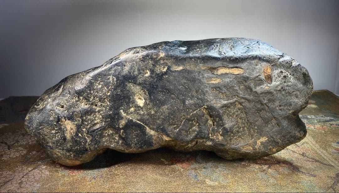 只見川石 ウブ 銘 甲斐駒ヶ岳 横28(cm) 6.28kg 水石 盆栽