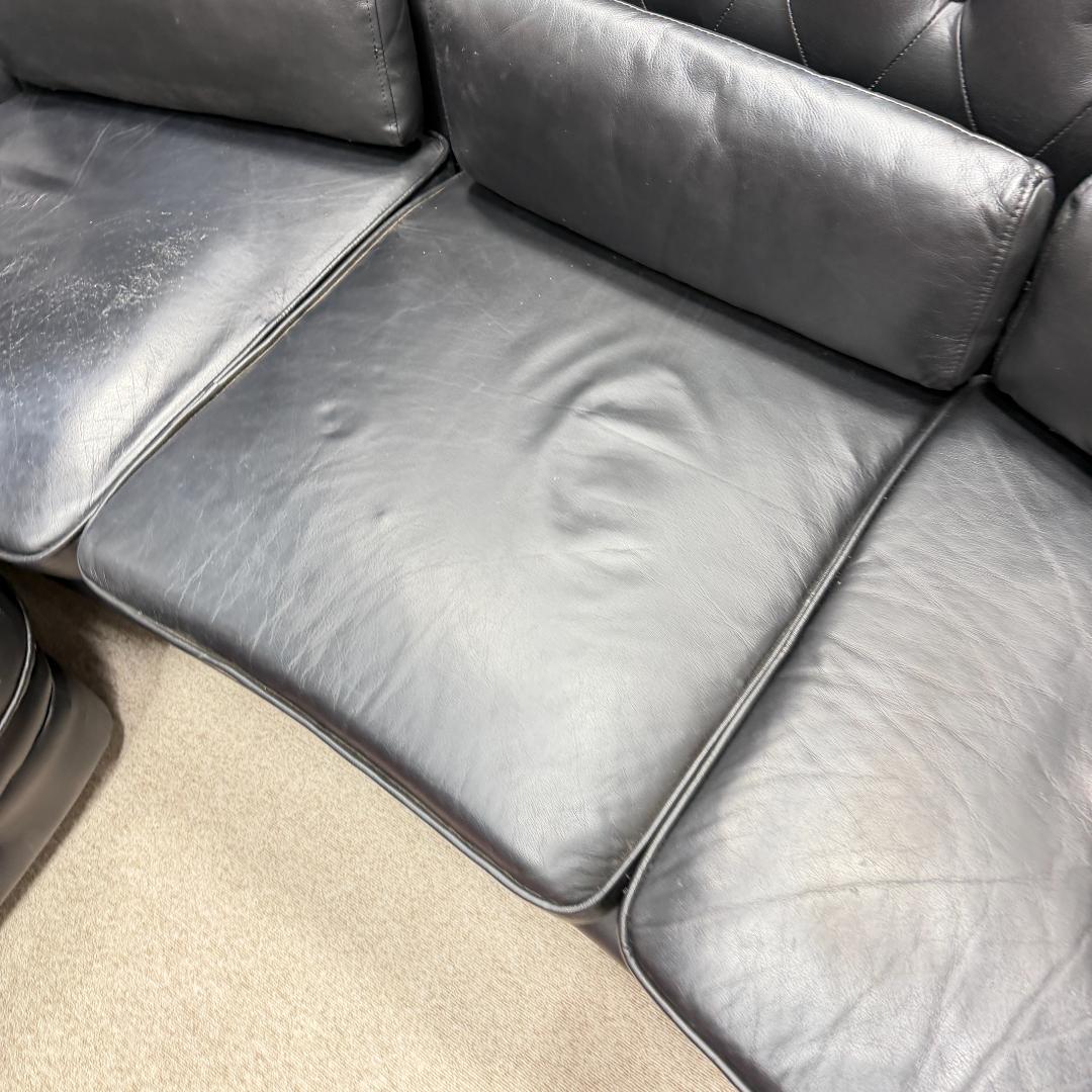 東京23区送料無料　美品チェスターフィールド本革ソファー　クリーニング済み