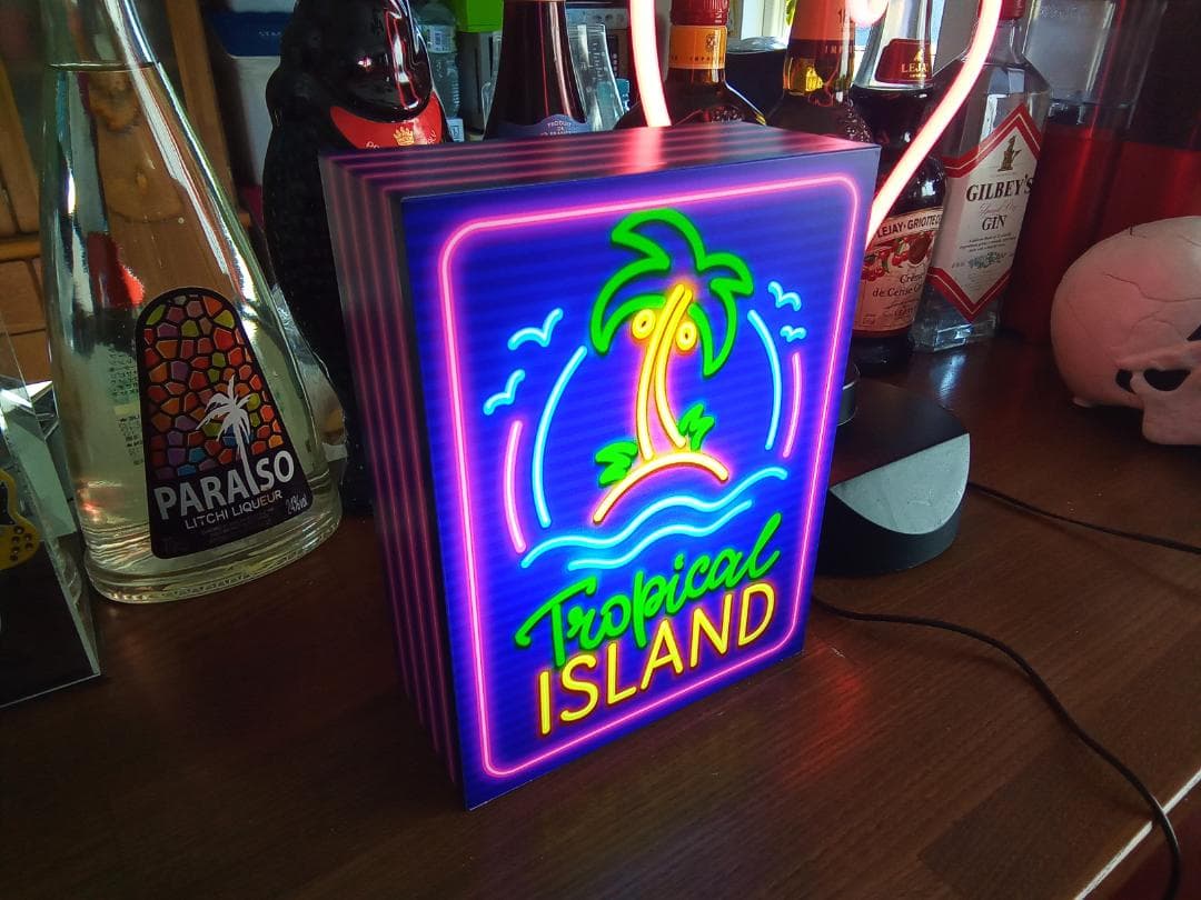 ハワイ トロピカル ビーチ アイランド 南国 雑貨 LED2way電光看板
