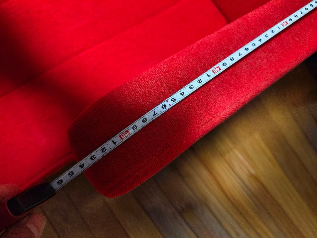 赤セミオーダー　2人掛けソファ(ファブリック)　座面幅　約120cm　オマケつき