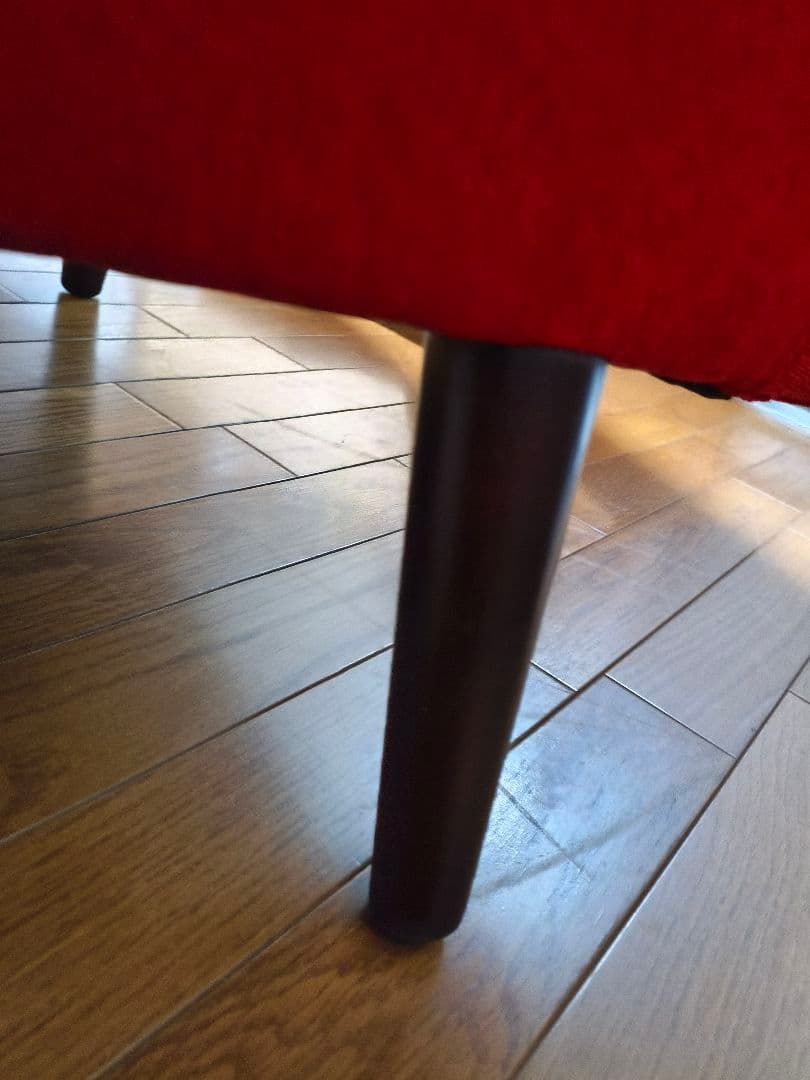 赤セミオーダー　2人掛けソファ(ファブリック)　座面幅　約120cm　オマケつき