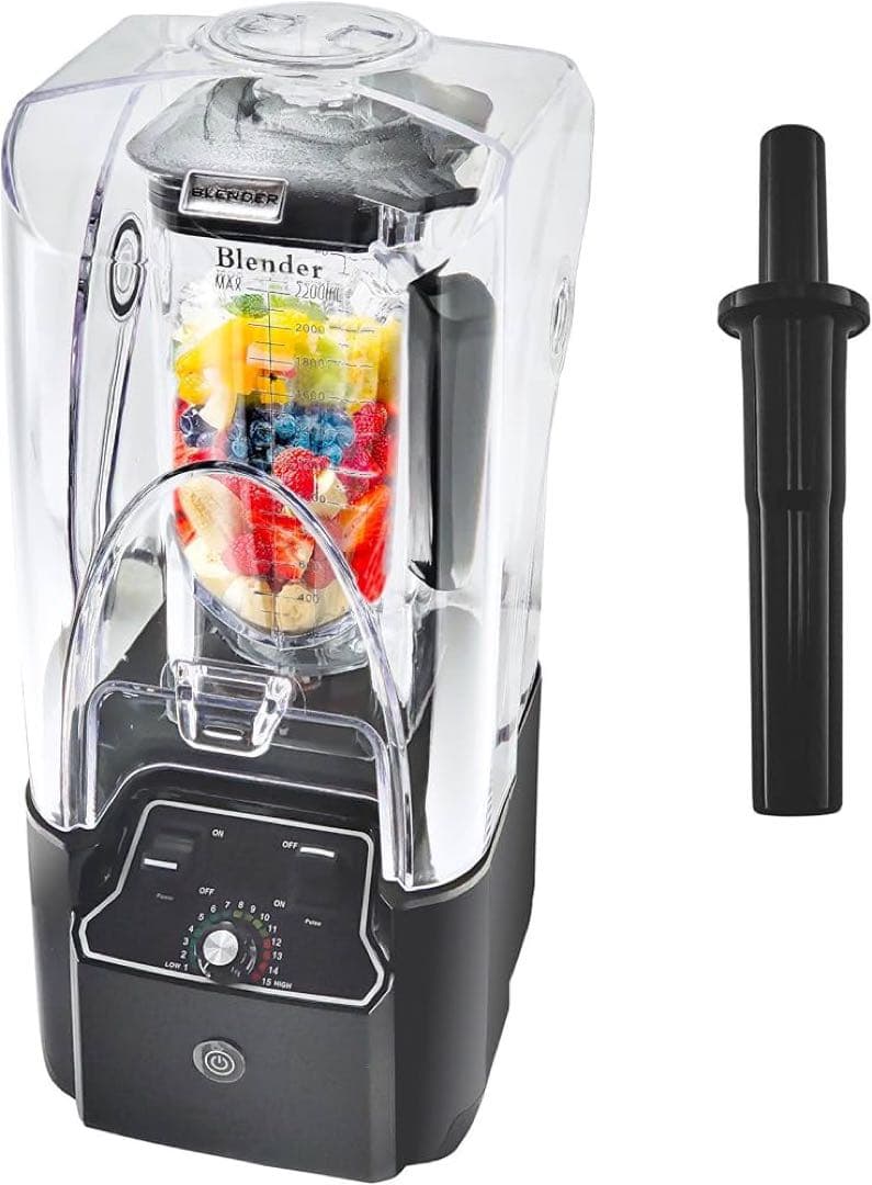 ミキサー ブレンダー 2.2L 大容量 氷も砕ける 多機能 一台多役 攪拌棒付