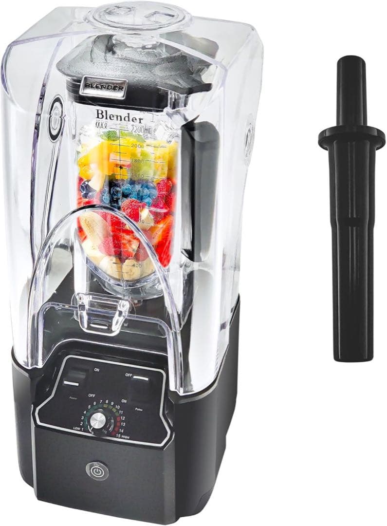 ミキサー ブレンダー 2.2L 大容量 氷も砕ける 多機能 一台多役 攪拌棒付