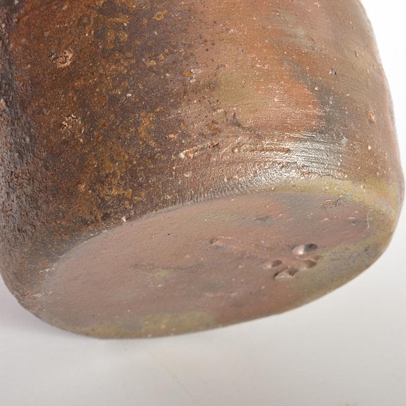 茶道具　備前焼　堀江祥山作　茶入　仕覆付　共箱　V　6684