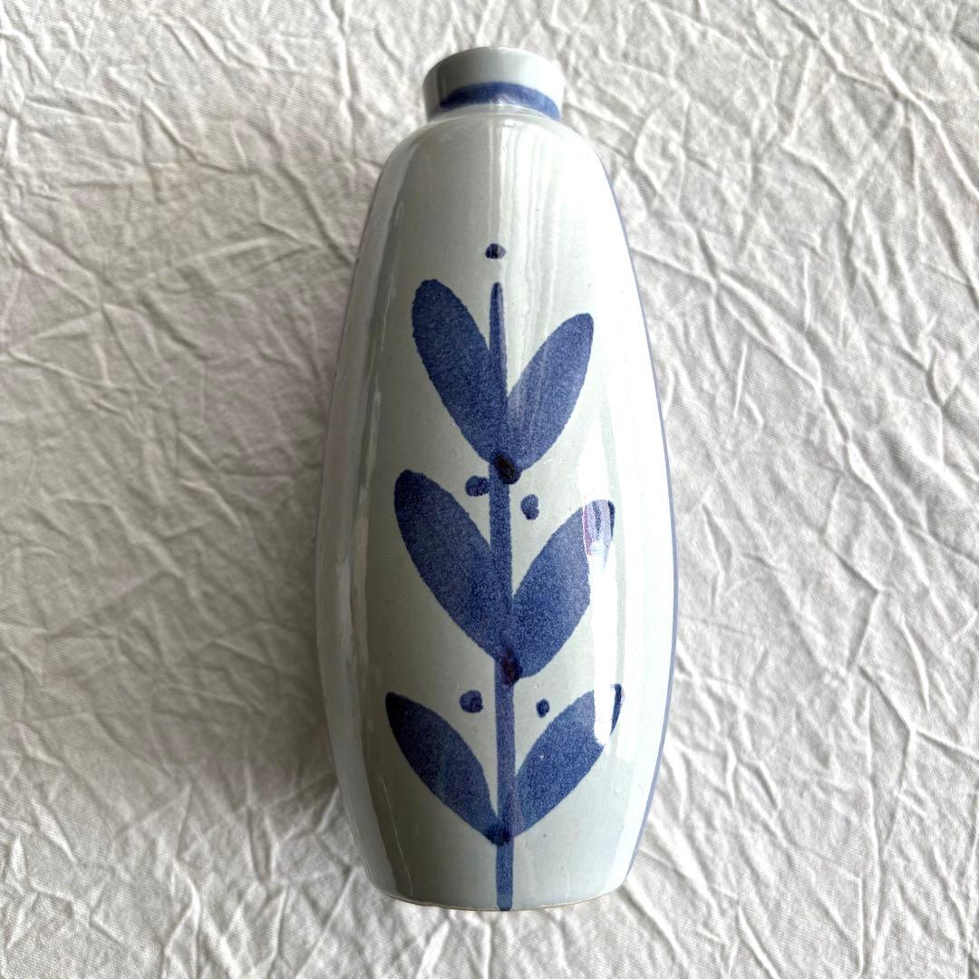 fat lava 東ドイツ Strehla 花器 ブルーグラス柄【S2】