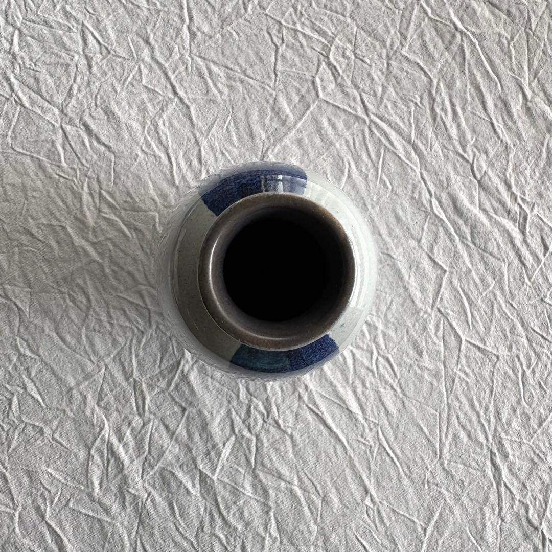 fat lava 東ドイツ Strehla 花器 ブルーグラス柄【S2】