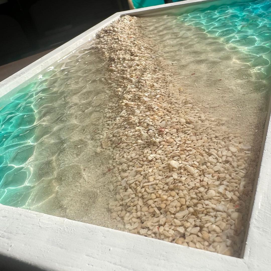 【レジンアート】波紋アート／幻の島／A４パネル／壁掛け可能