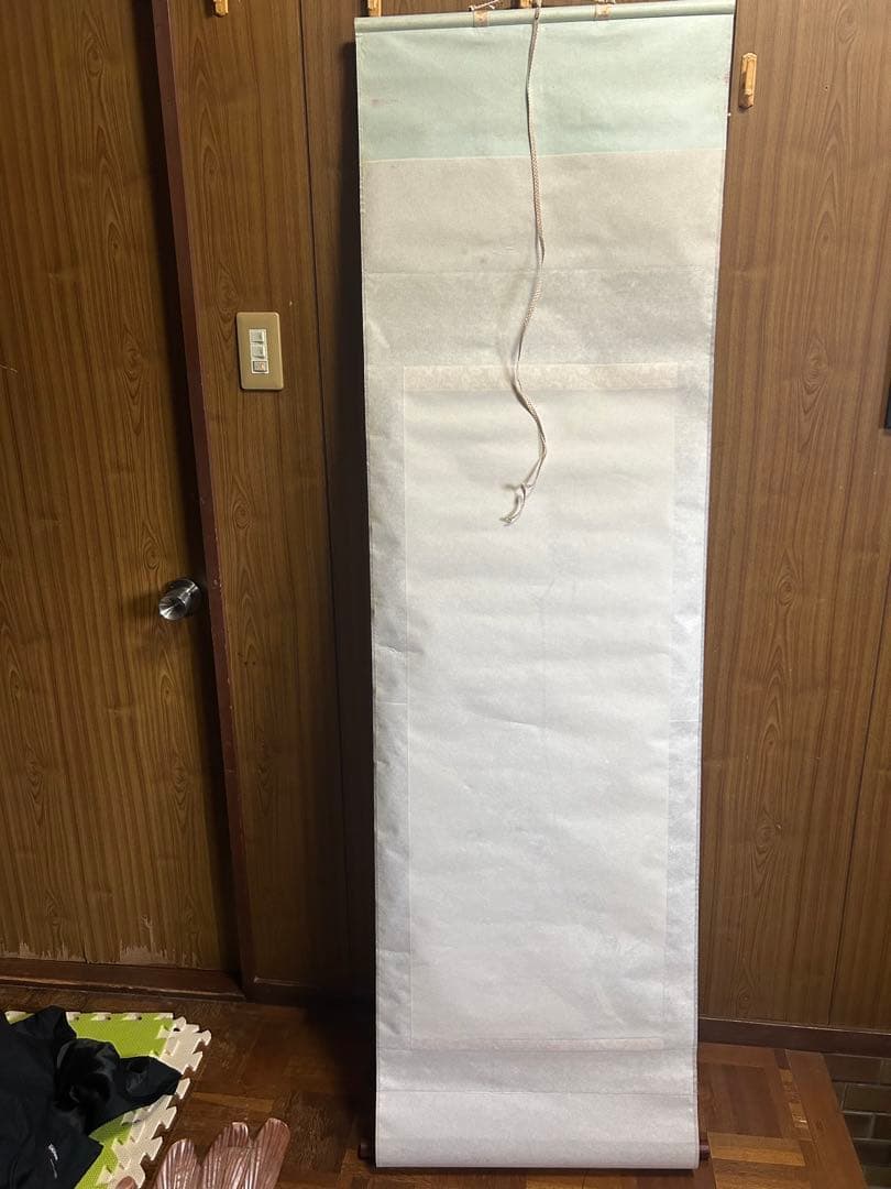 掛軸　宮本武蔵の水墨画　枯木鳴鵙図　複製画