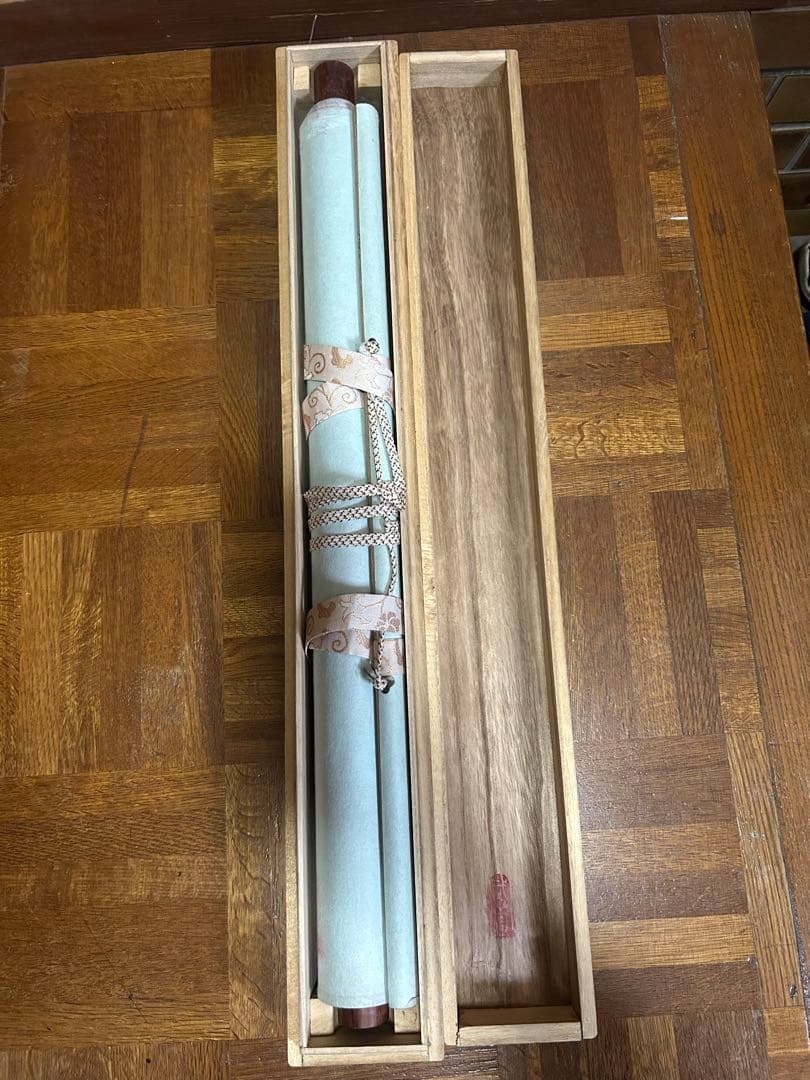 掛軸　宮本武蔵の水墨画　枯木鳴鵙図　複製画