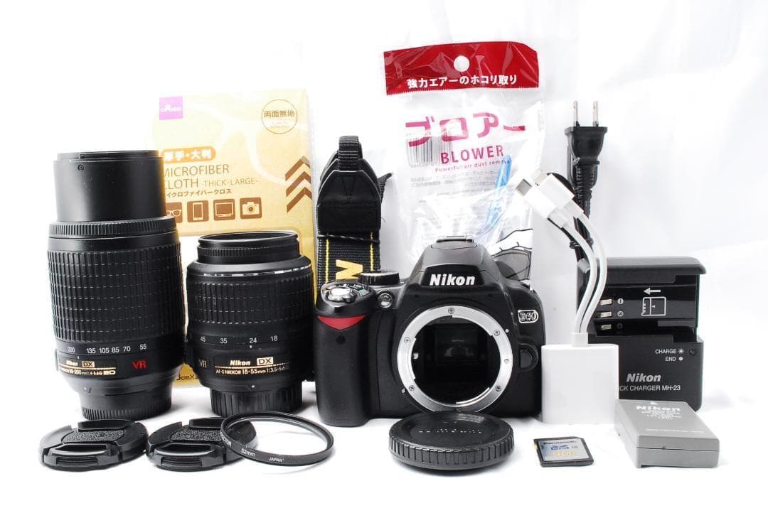 初心者おすすめ❤️Nikon D60✨一眼レフカメラ✨手ぶれ補正付Wレンズ
