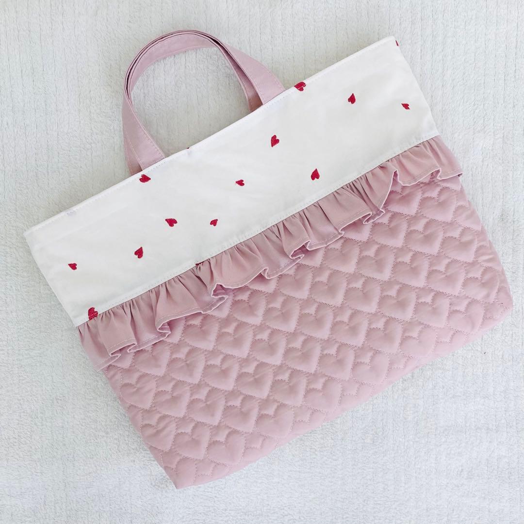 【kids kimuページ】ハート刺繍×フリル×ハートキルティング