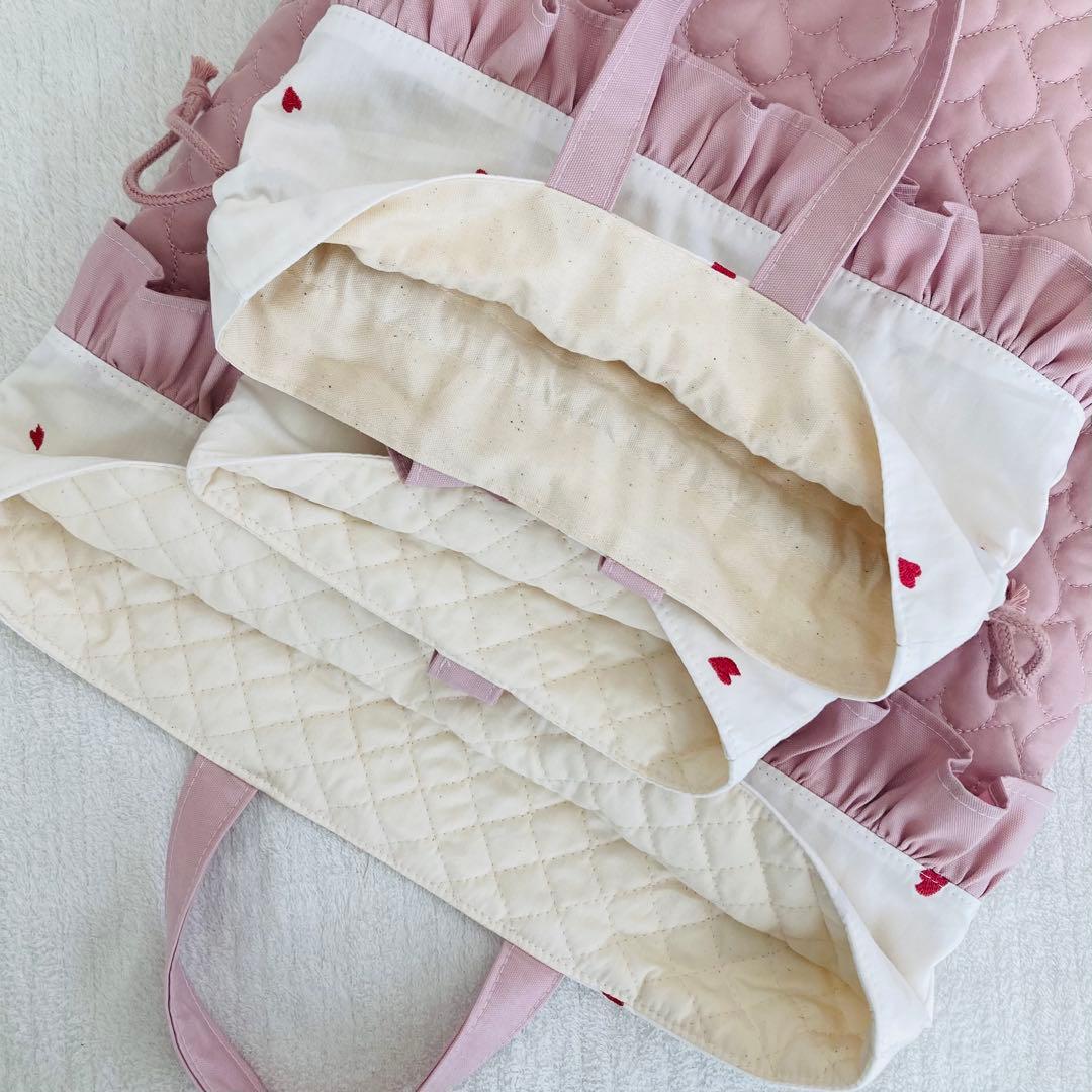 【kids kimuページ】ハート刺繍×フリル×ハートキルティング