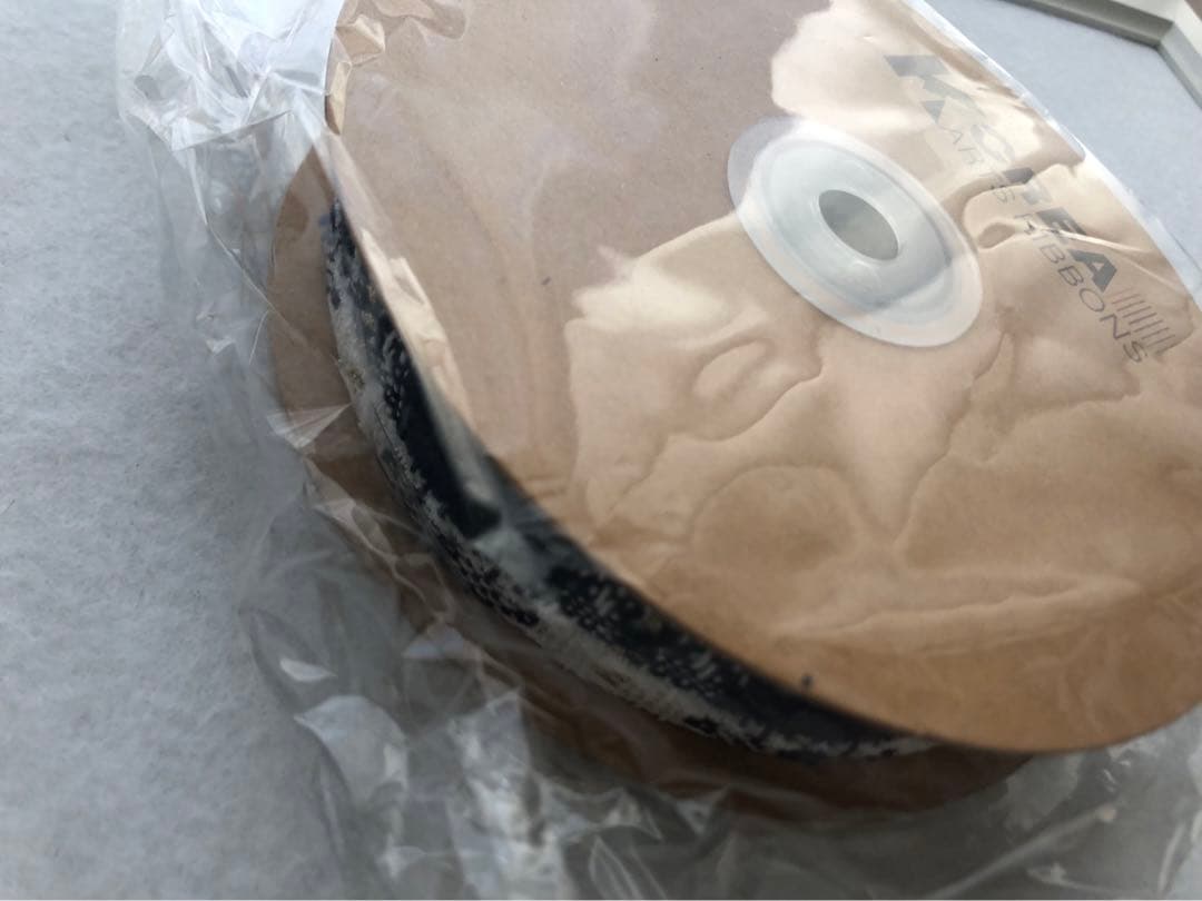 チェックツイードゴールドラインリボン 【紺】 幅25ｍｍ　 １巻５０ヤード