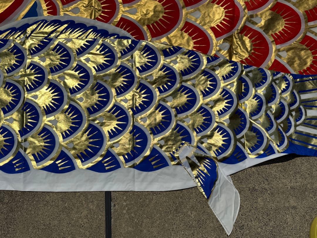 中古 鯉のぼり ⑤ 5m 黄金金太郎 こいのぼり 3色+吹流し こどもの日 節句