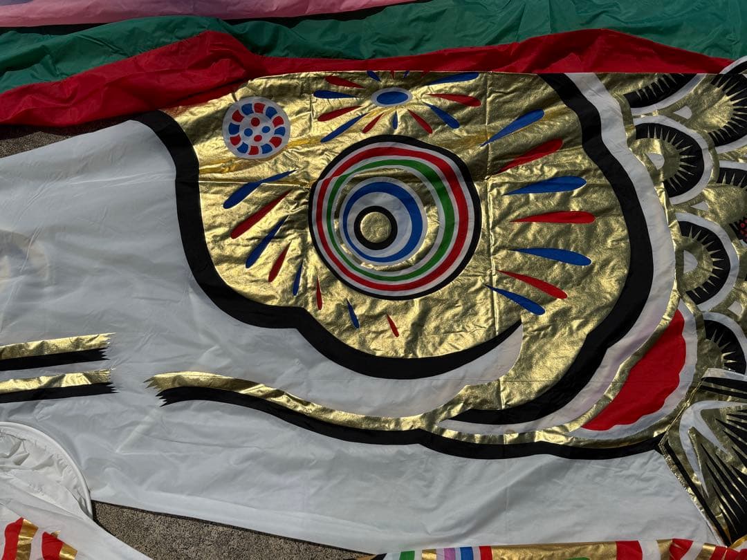 中古 鯉のぼり ⑤ 5m 黄金金太郎 こいのぼり 3色+吹流し こどもの日 節句