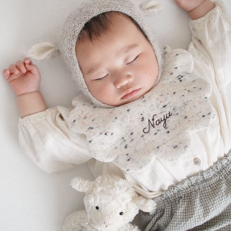 もくもくスタイ　パイルツブツブMIX　【お名前刺繍】【1100円】