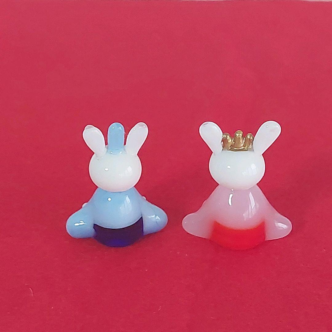 ガラス細工 うさぎのお雛さま