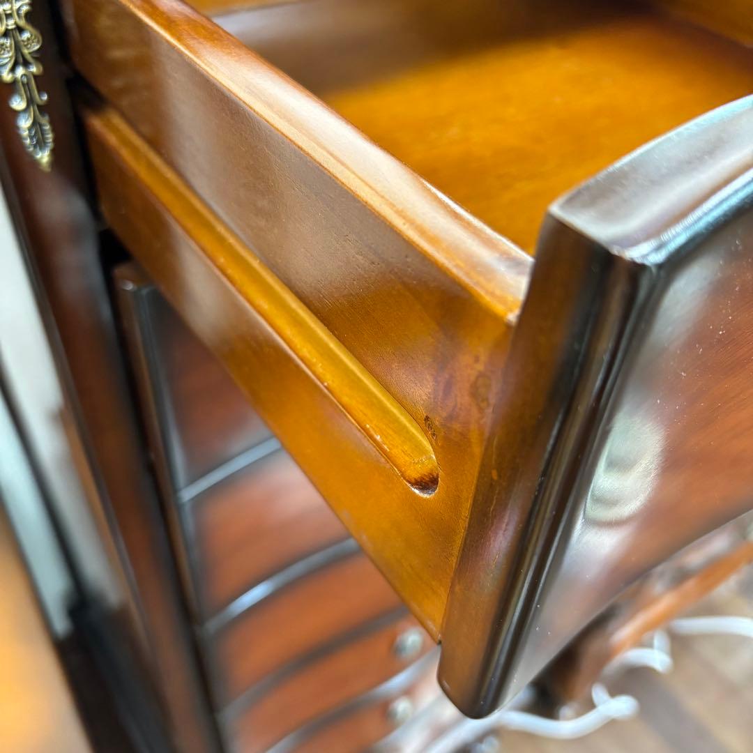 マホガニーアンティーク調 7段チェスト 収納 スリム 省スペース 開梱設置付き便