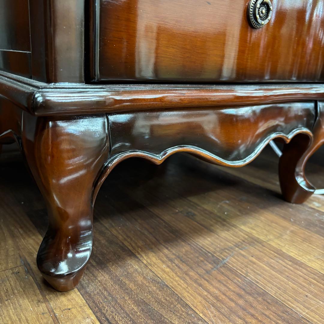 マホガニーアンティーク調 7段チェスト 収納 スリム 省スペース 開梱設置付き便