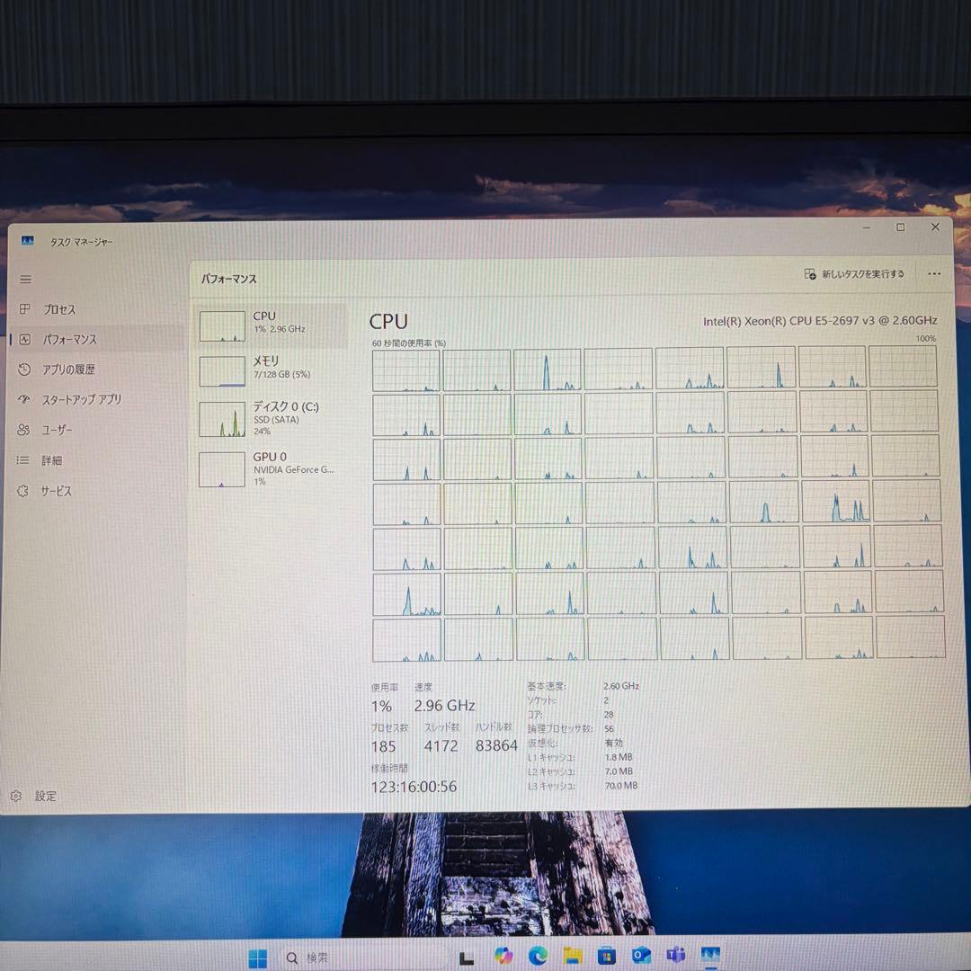 28コア56スレッド / メモリ128GB / Dual Xeon搭載