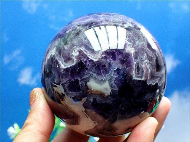 天然～愛の守護石～夢幻紫水晶アメジスト丸玉B89G1/167G04D