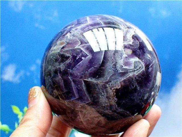 天然～愛の守護石～夢幻紫水晶アメジスト丸玉B89G1/167G04D
