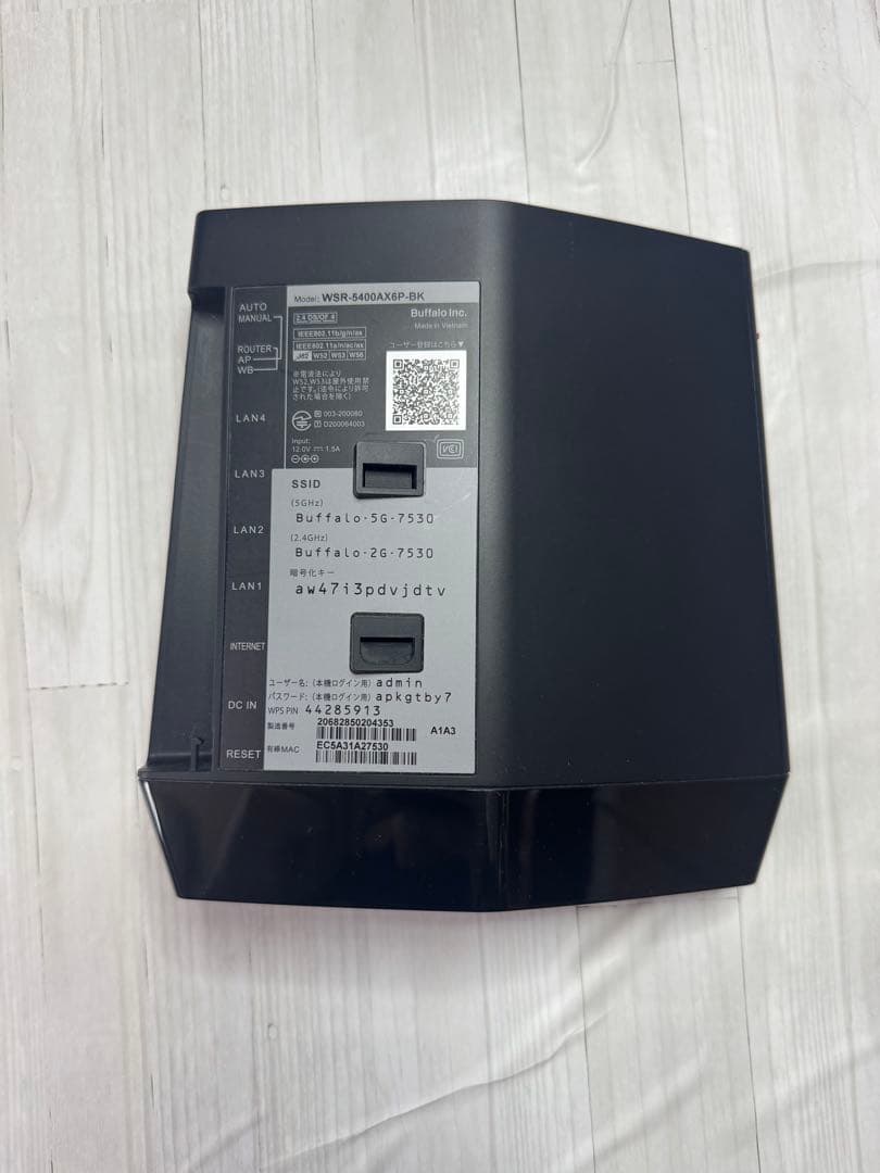 naoki　BUFFALO WSR-5400AX6P-BK 無線LAN