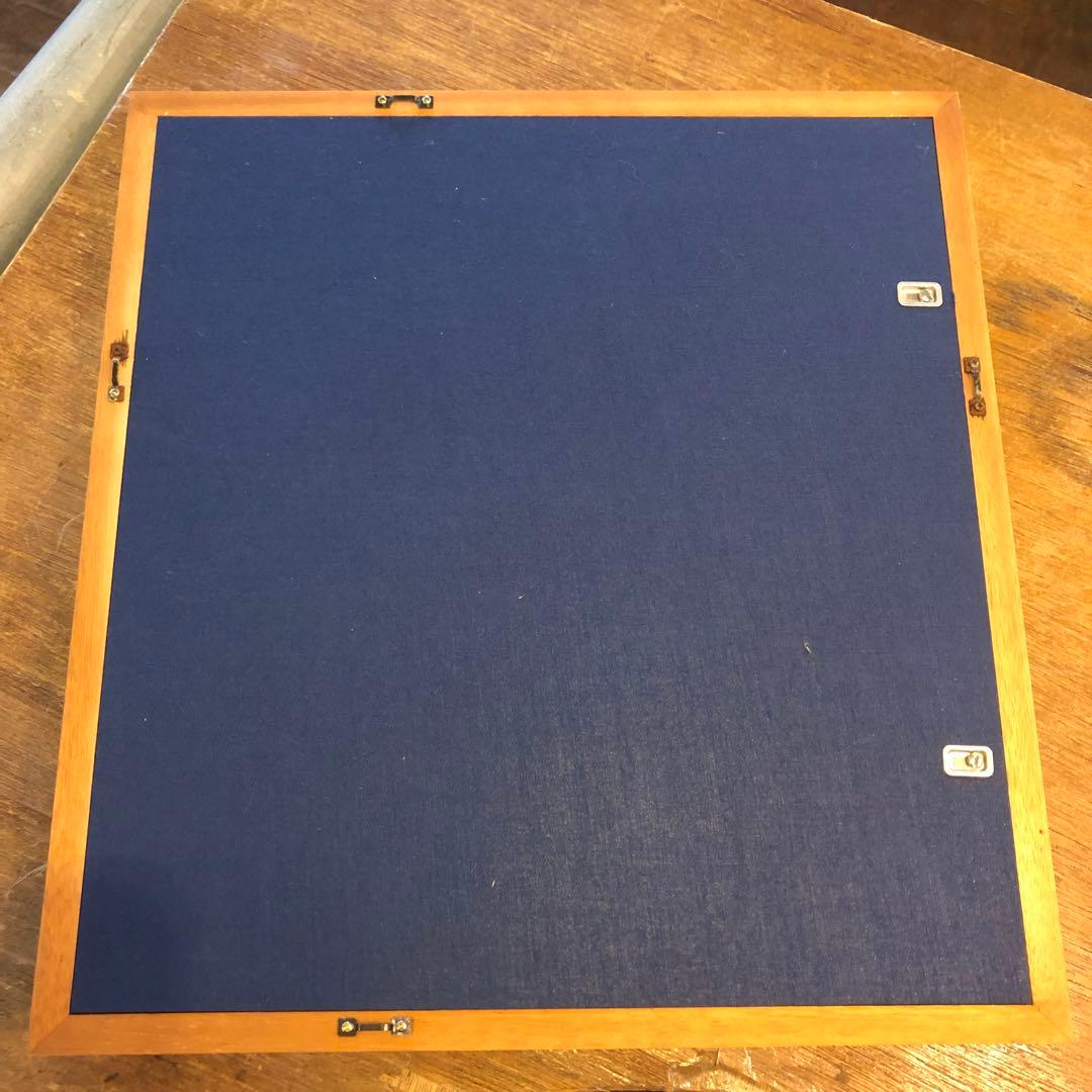 西陣綴織色紙 巳 忍び駒 織物 色紙 額付き