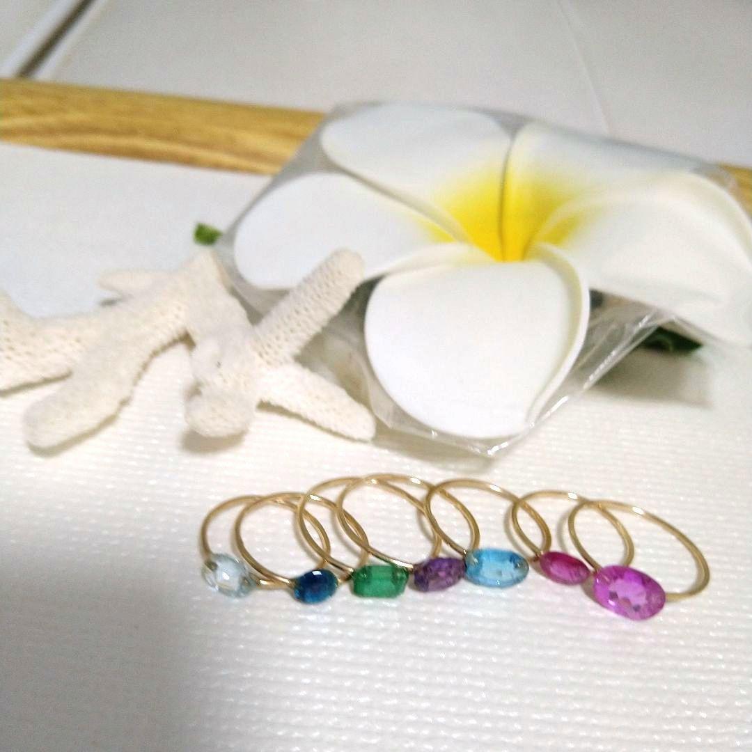 14kgf。天然石、合成石、キャンディーリング。纏め売り７点。新品未使用。