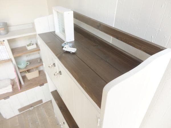 サイズデザインオーダー可！4扉セパレートキャビネ●シャビーエスプレッソ●受注製作