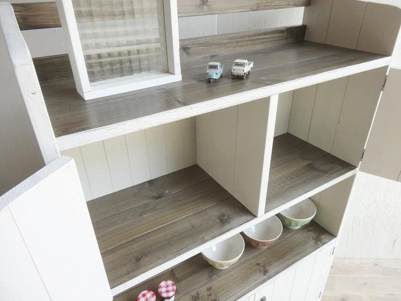 サイズデザインオーダー可！4扉セパレートキャビネ●シャビーエスプレッソ●受注製作