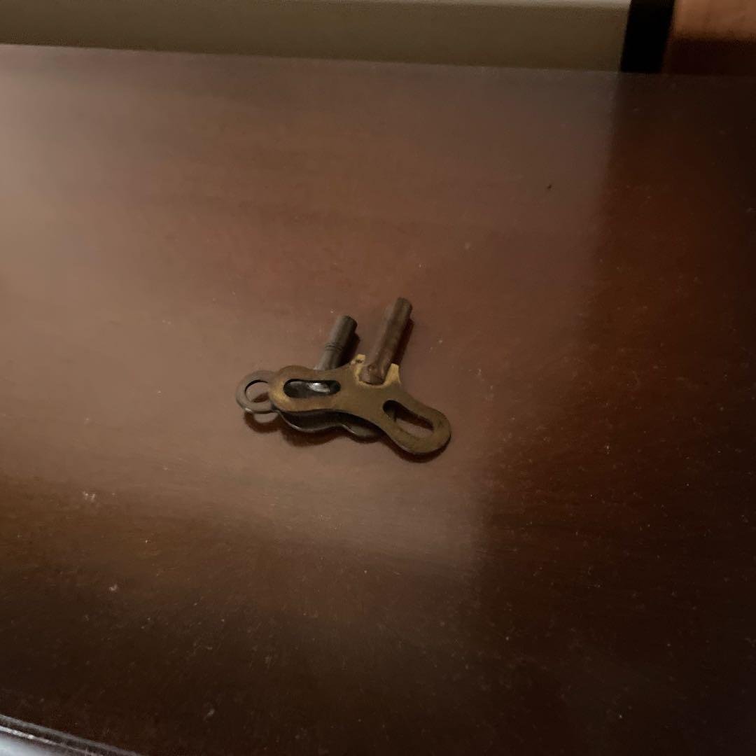 木製掛時計 ダークブラウン 約30cm 稼働品