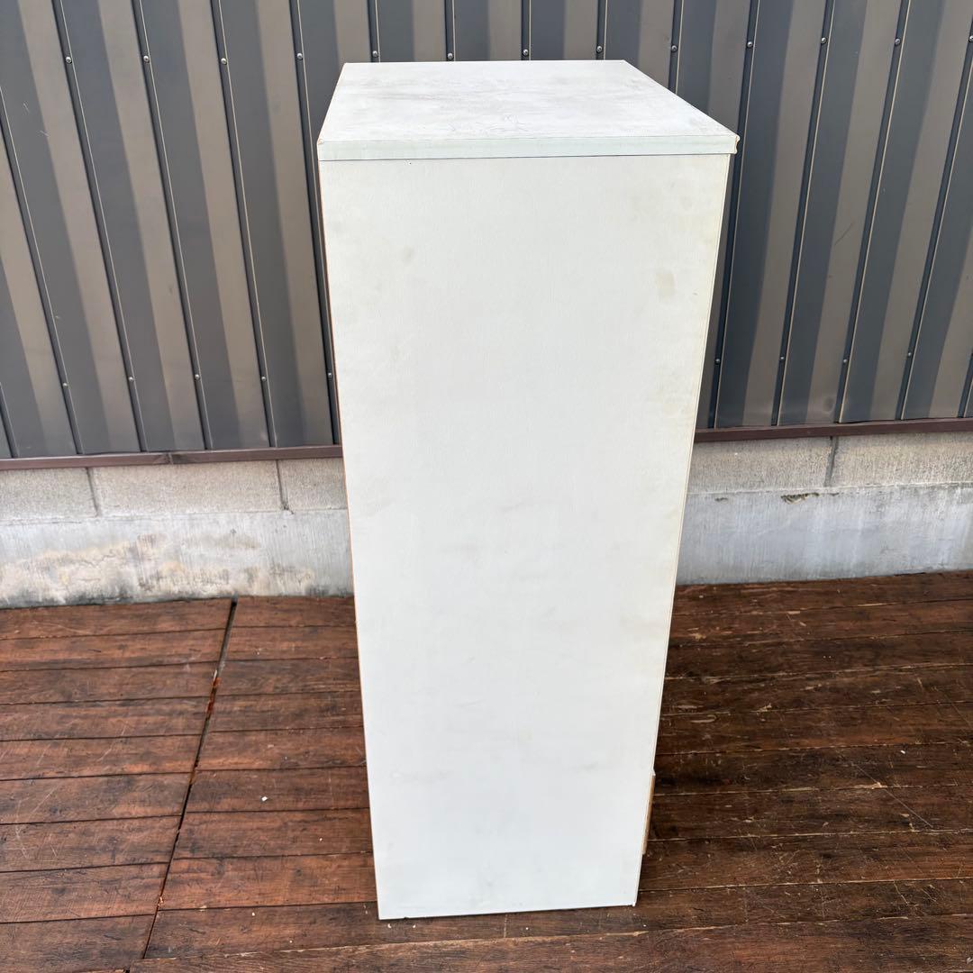 昭和レトロ レトロポップ 木製チェスト 丸型取っ手金具 6段 オリーブグリーン