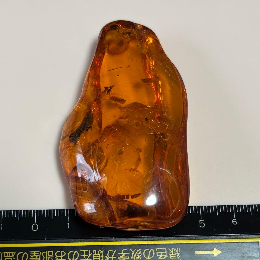 希少　大きいサイズ　虫入り琥珀　アンバー　天然樹脂　原石　22g