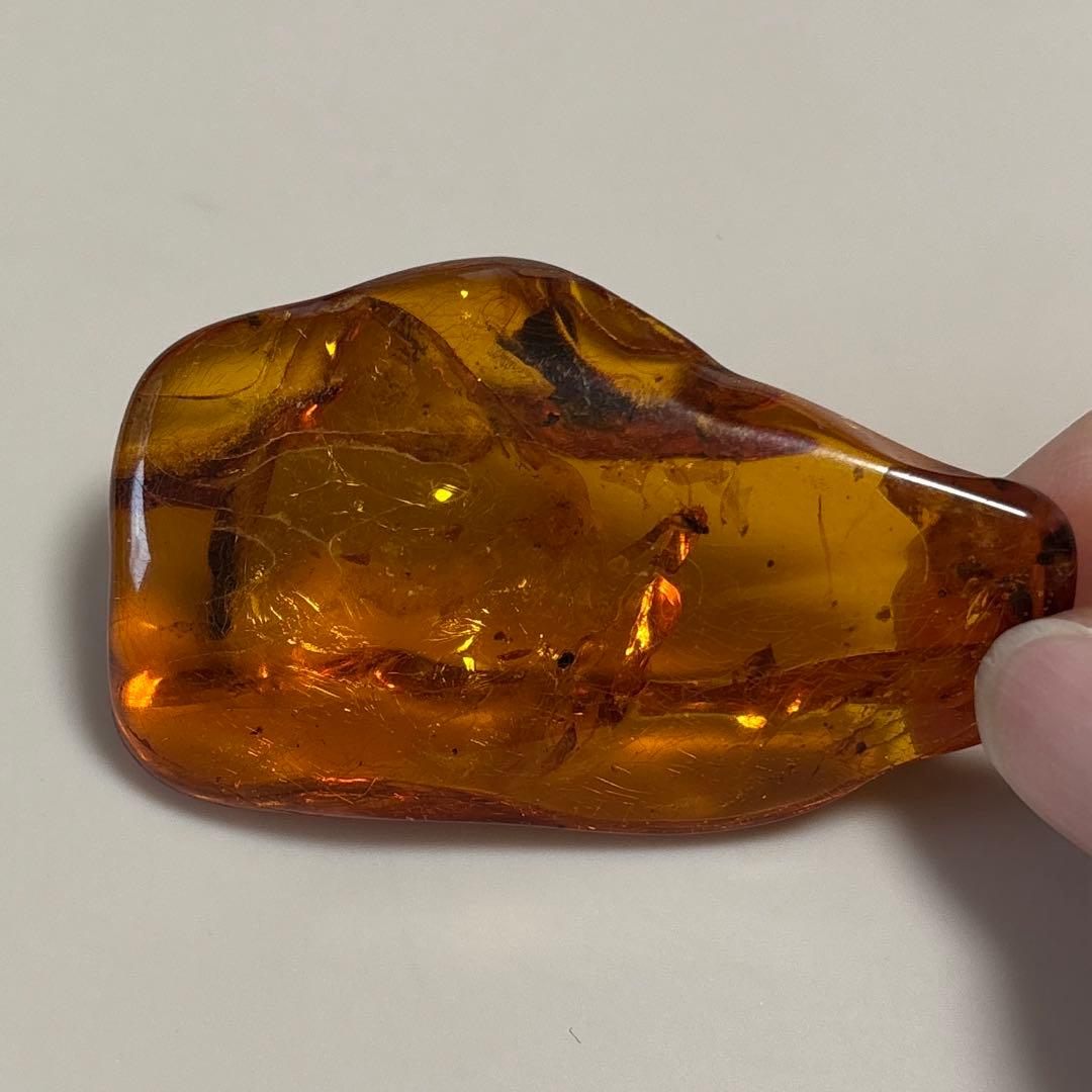 希少　大きいサイズ　虫入り琥珀　アンバー　天然樹脂　原石　22g