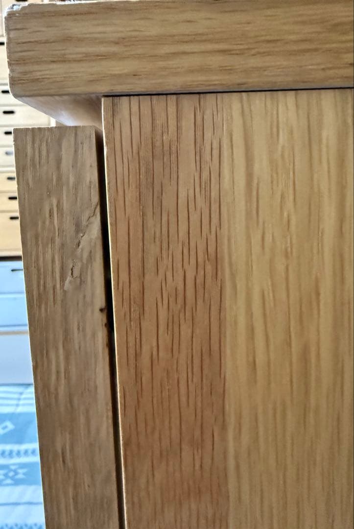 無印良品木製キャビネット　ガラス扉　オーク材突板 幅４４×奥行４４×高さ８３ｃｍ