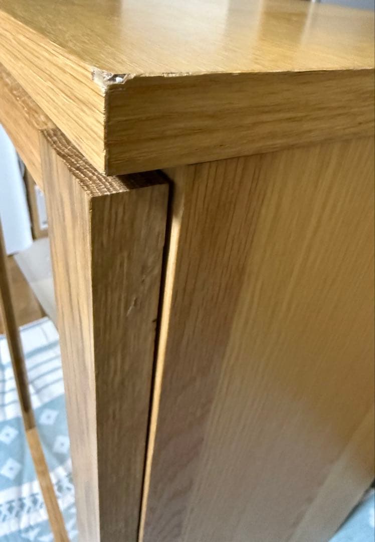 無印良品木製キャビネット　ガラス扉　オーク材突板 幅４４×奥行４４×高さ８３ｃｍ