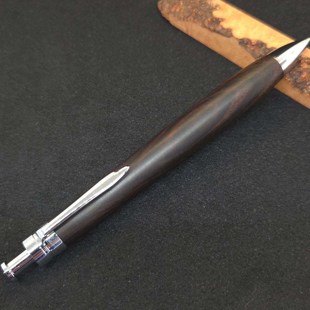 No.36ハンドメイド木軸シャーペン縞黒檀