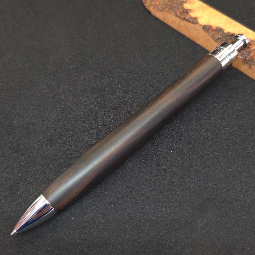 No.36ハンドメイド木軸シャーペン縞黒檀
