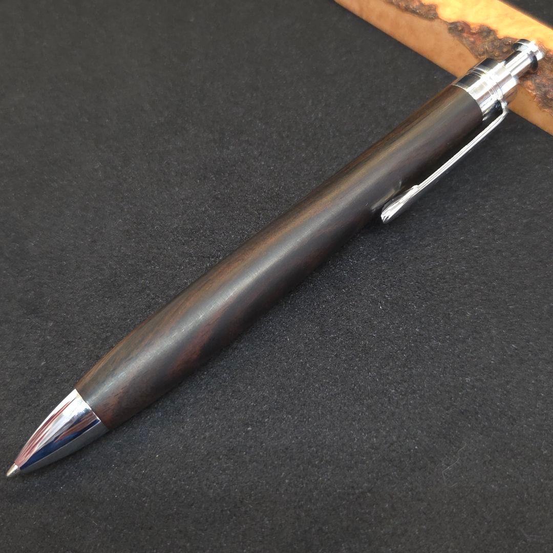 No.36ハンドメイド木軸シャーペン縞黒檀
