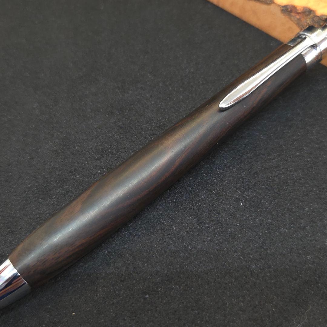 No.36ハンドメイド木軸シャーペン縞黒檀