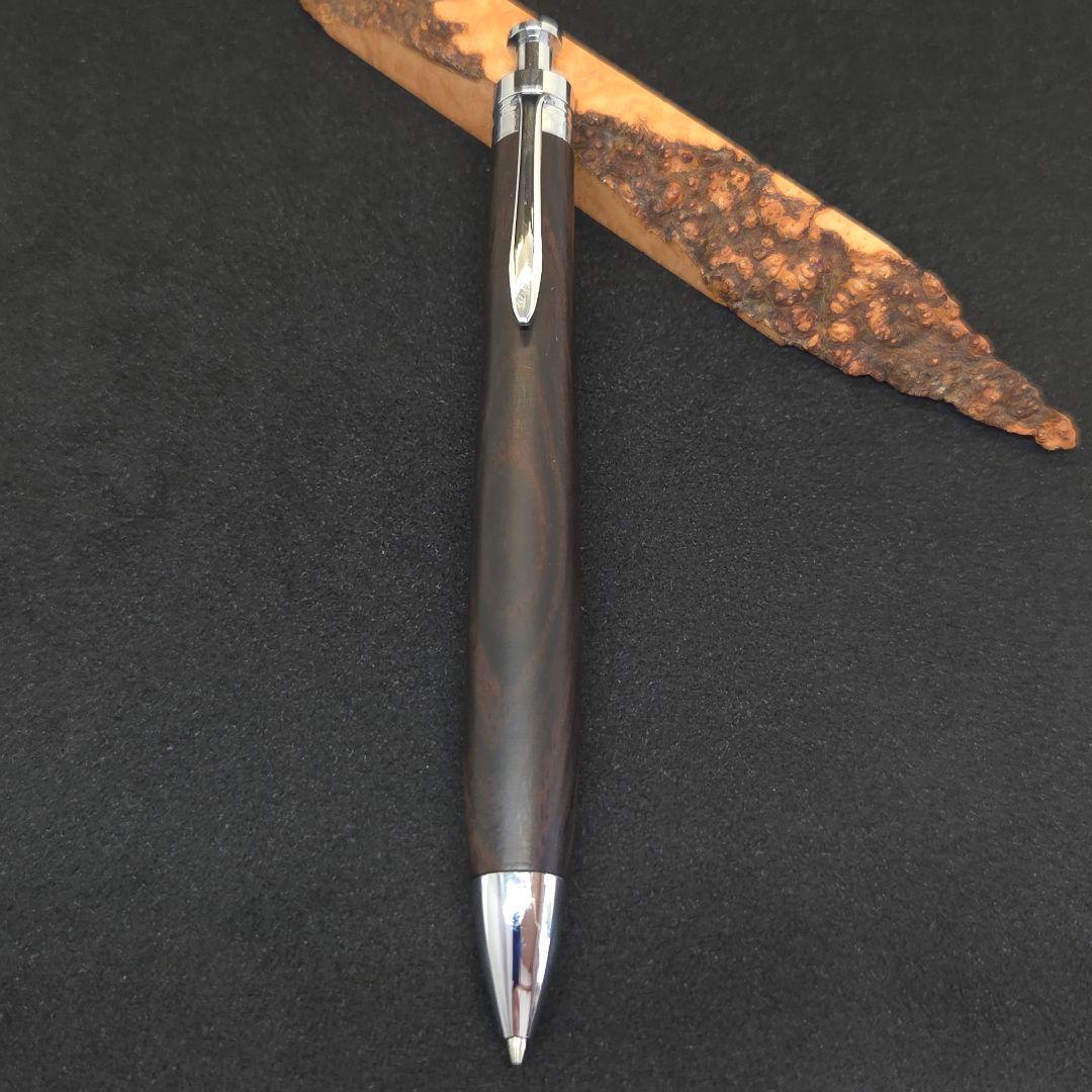 No.36ハンドメイド木軸シャーペン縞黒檀