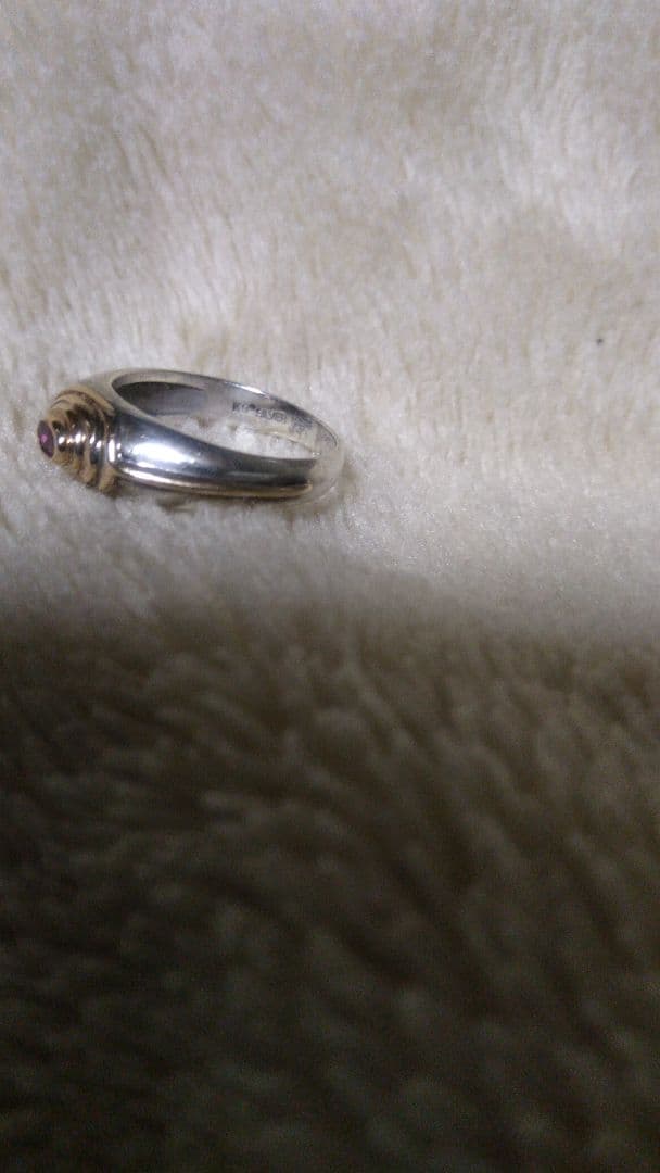 ミス タカオk9シルバーガーネットコンビリング