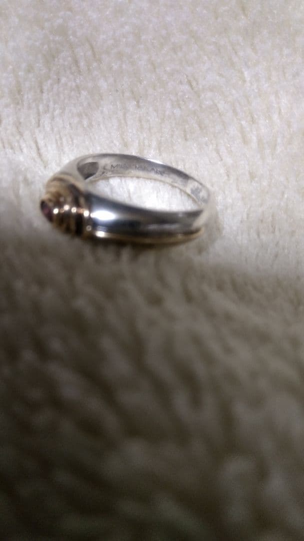 ミス タカオk9シルバーガーネットコンビリング