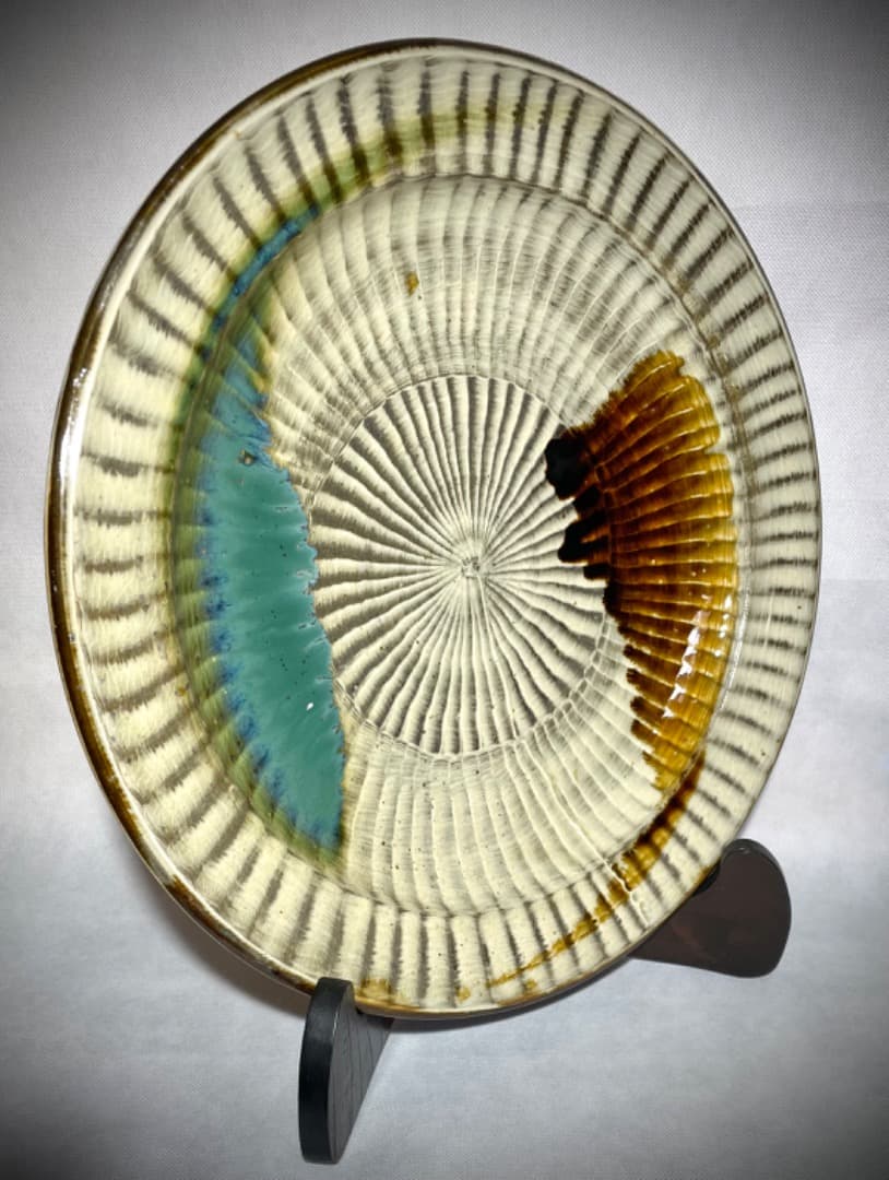 小石原焼 大皿 直径40cm 高5.5cm 皿立て付き