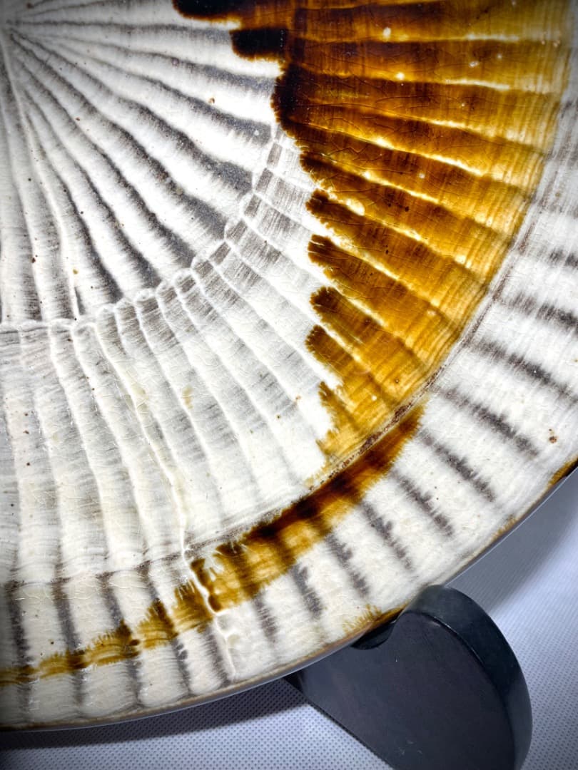 小石原焼 大皿 直径40cm 高5.5cm 皿立て付き